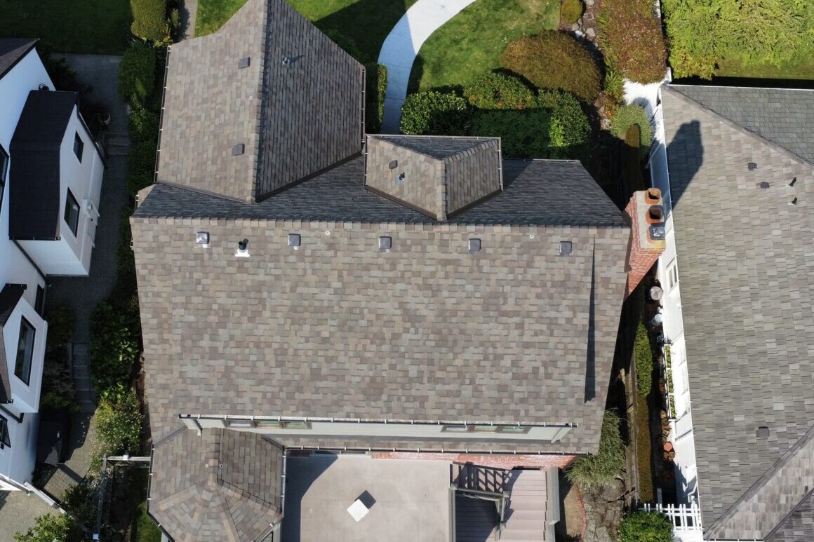 Shingle Roof drone shot