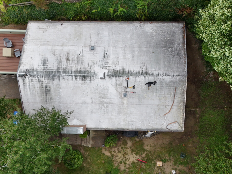 flat roof before photo