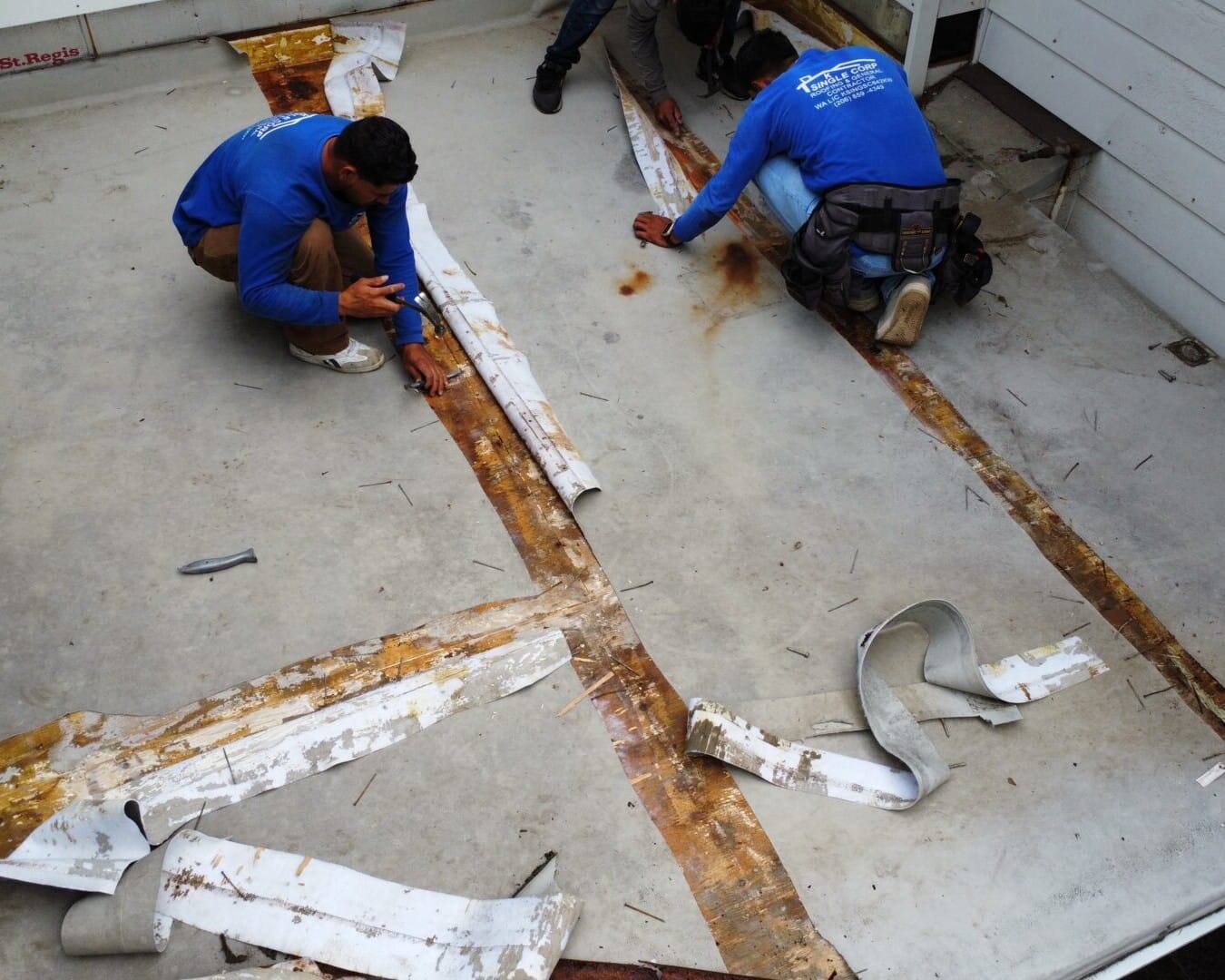 workers building deck